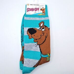 Scooby-Doo crew socks stripe cartoon novelty graphic socks